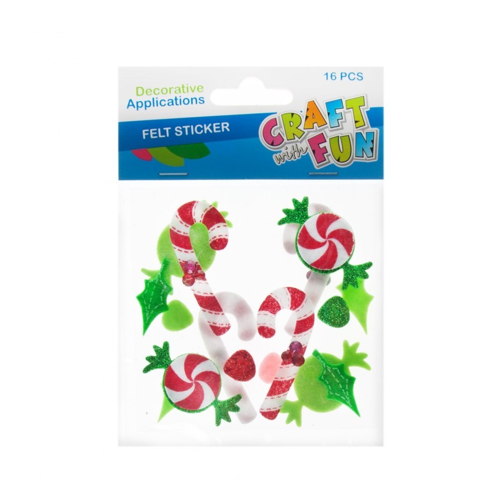 DECORATIVE FELT ORNAMENT CHRISTMAS LOllipops CRAFT WITH FUN 463687